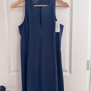 SPANX Navy Sleeveless Midi Shift Dress